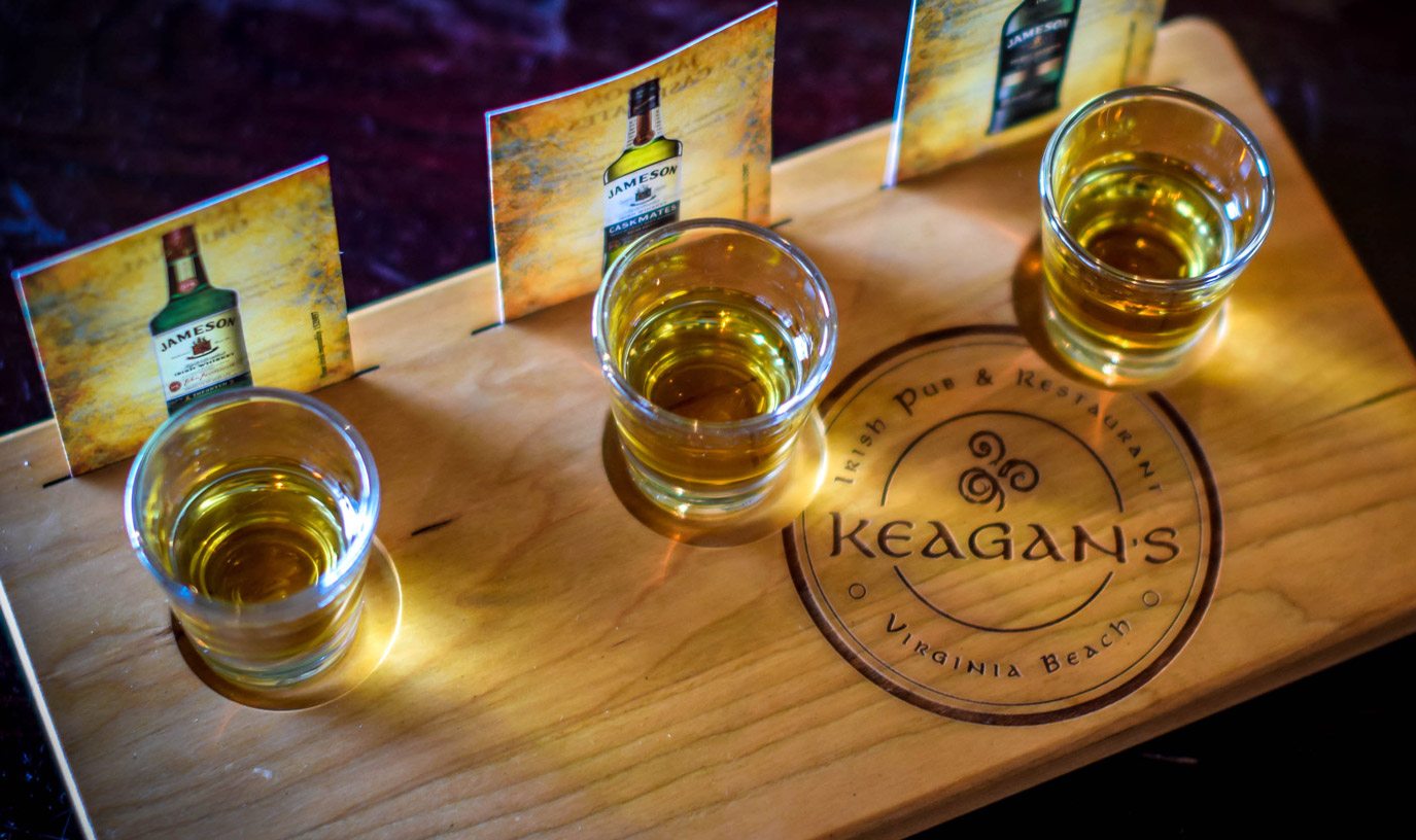 Irish Whiskey at Keagan’s Irish Pub & Kitchen, 244 Market St. Virginia Beach VA 23462